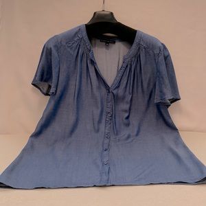 Como Black Denim Blue blouse size large